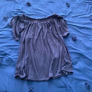 lilly pulitzer navy blue off the shoulder top